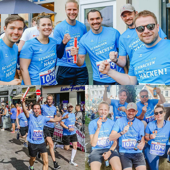 Laufend HOCHmotiviert HOCHZWEI-Team beim Flensburger Marathon.