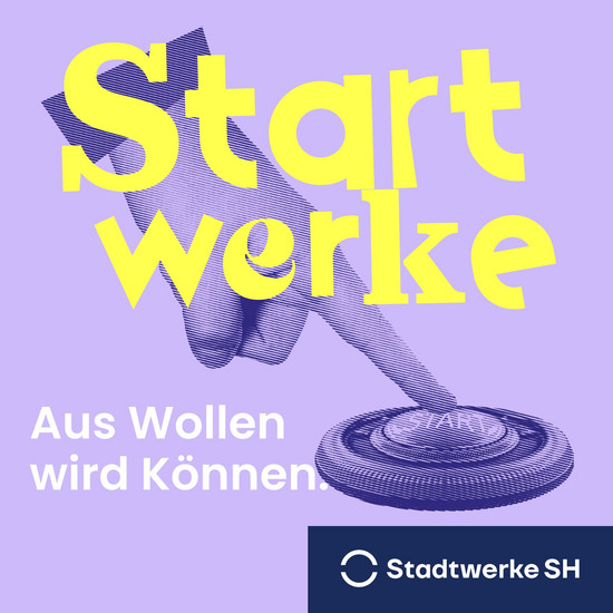 Azubi-Recruiting Kampagne Finger, der auf einen Startknopf drückt. „Startwerke – Aus Wollen wird Können“