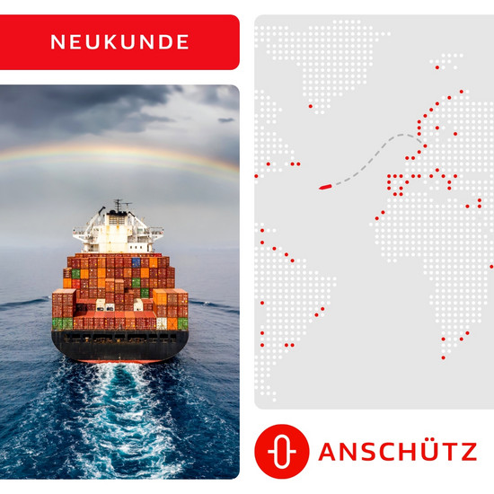Auf klarem Kurs Containerschiff des Unternehmens Anschütz