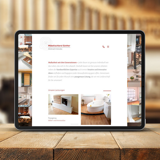 Website-Relaunch für Tischlerei Die neue Website für die Tischlerei Günther