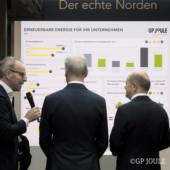 Messetool für Energieversorger Olaf Scholz besucht den GP-Joule Messestand auf der Hannovermesse 2024