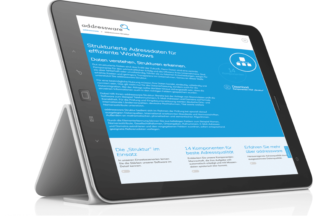 addressware-08.png Ipad mit addressware Homepage