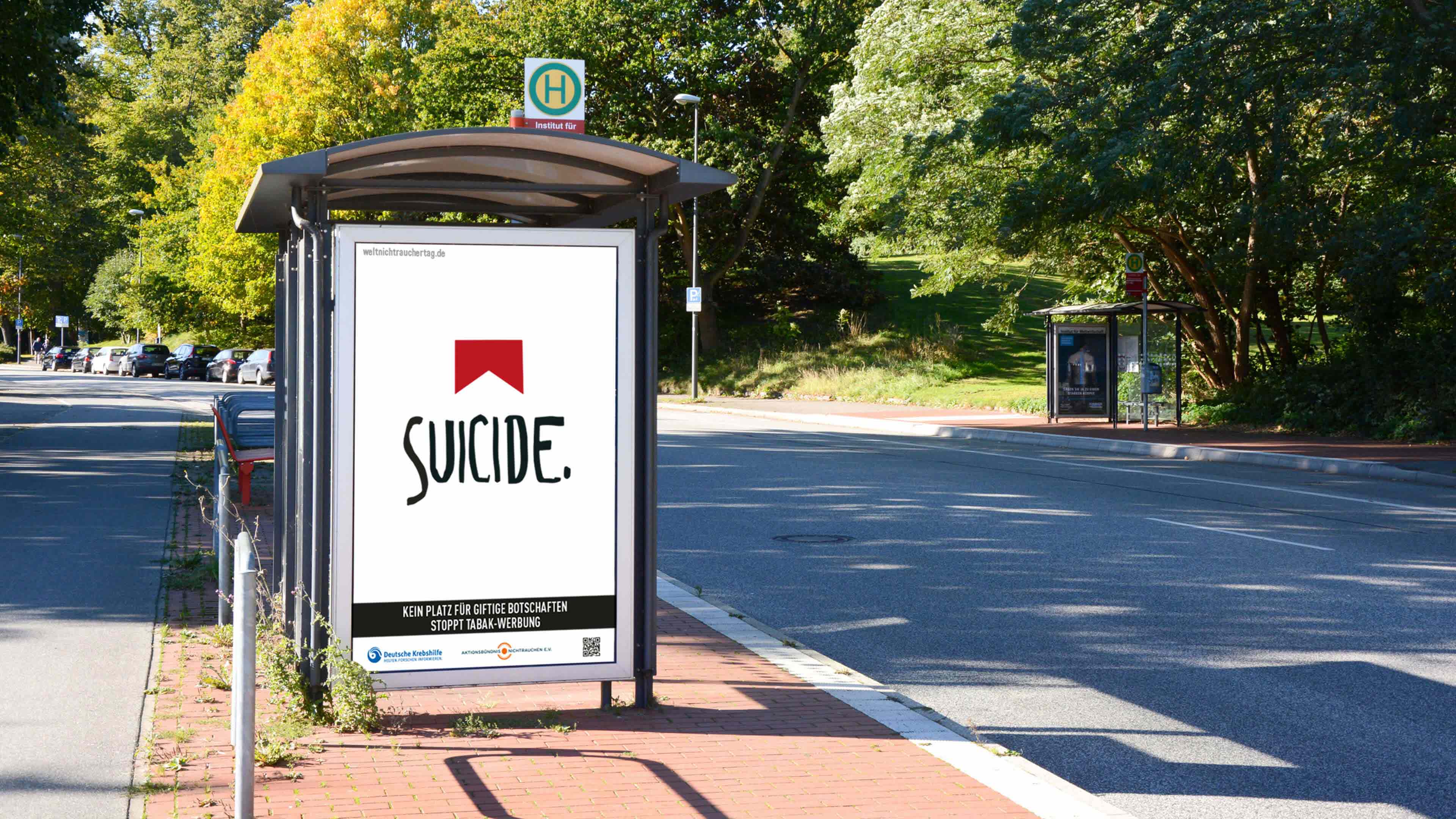 Werbung der DK an Bushaltestelle