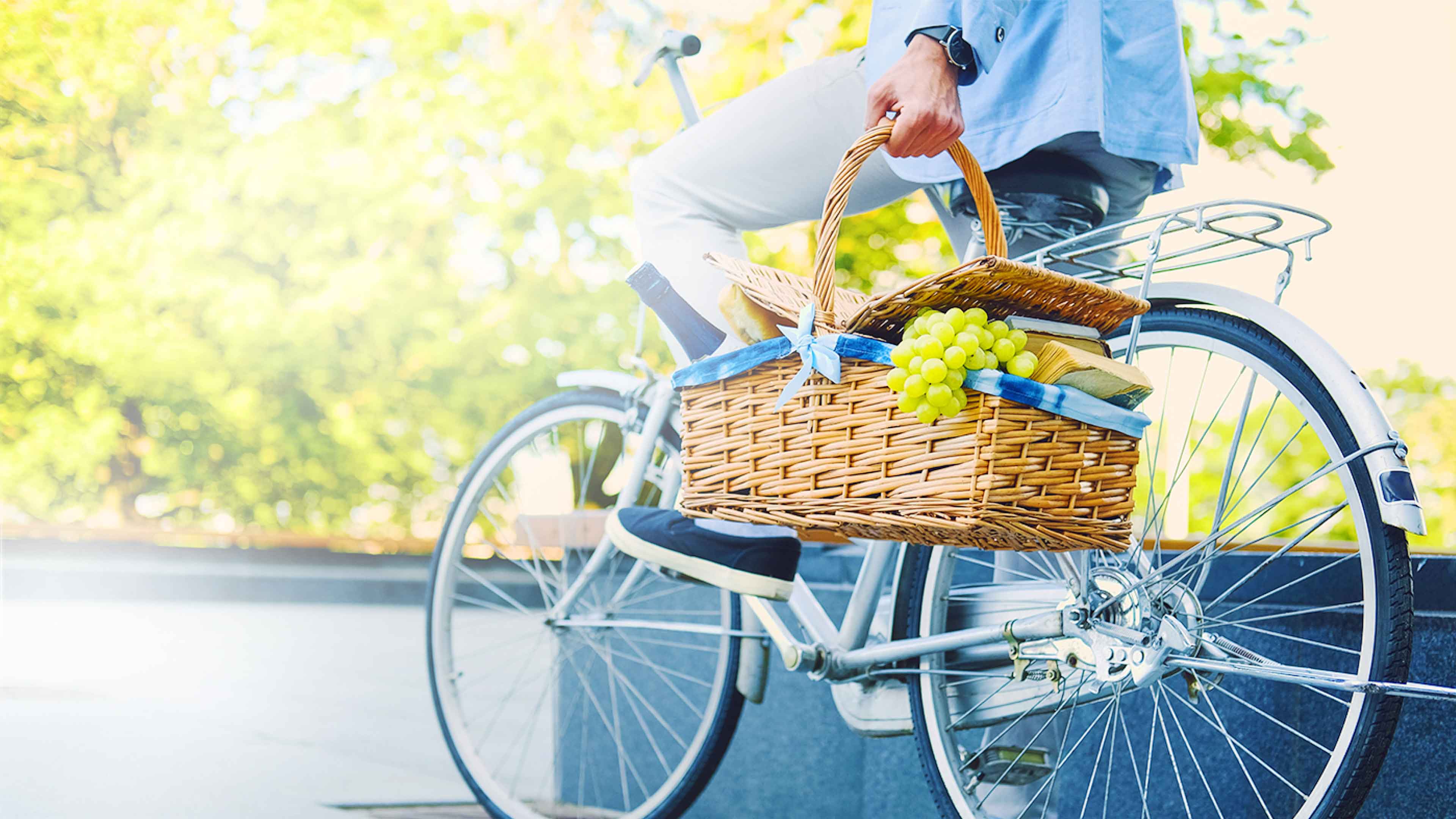 Frau mit Picknickkorb