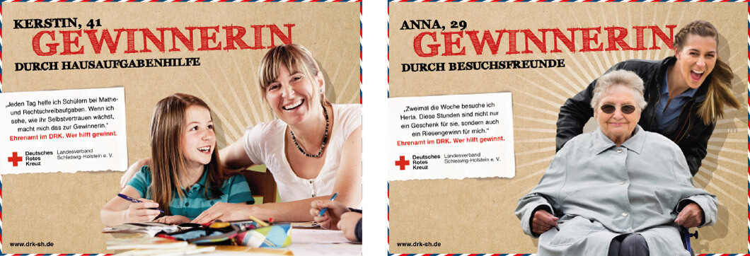 Zwei werbebanner vom drk