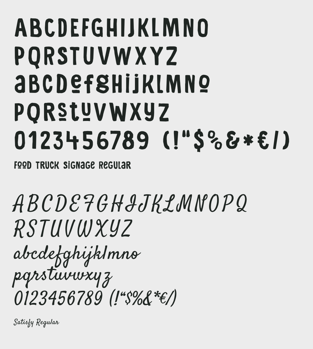 Dunkle Buchstaben mit grauen Hintergrund