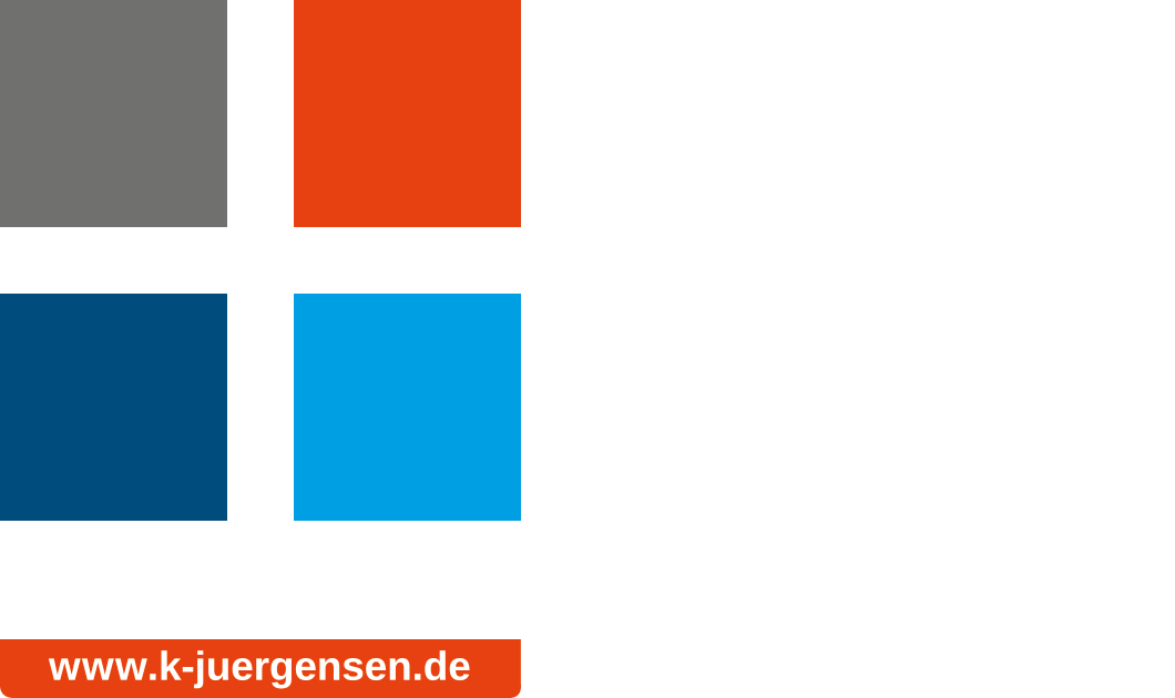 Vier bunte Kacheln von Jürgensen Logistik