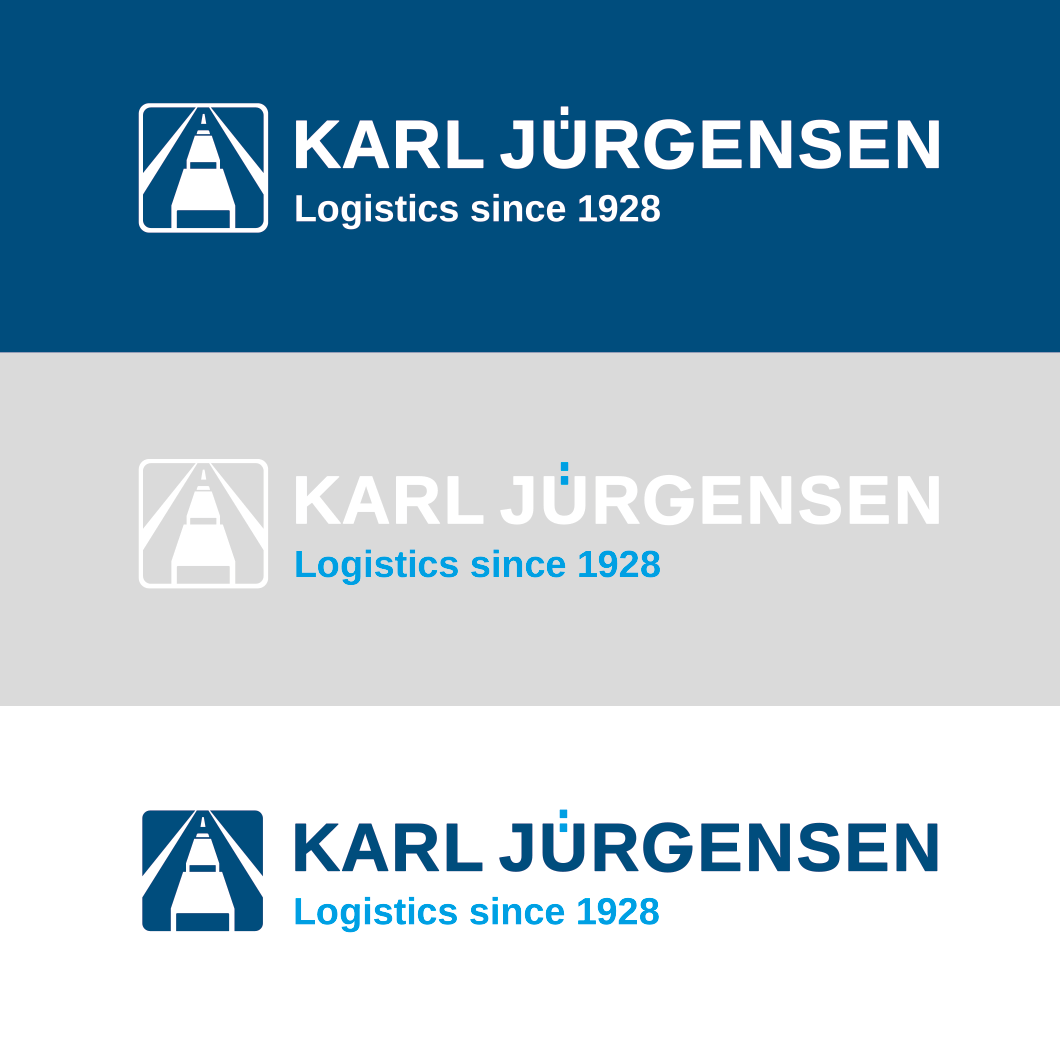 Karl Jürgensen Logistik Logo in drei Farben