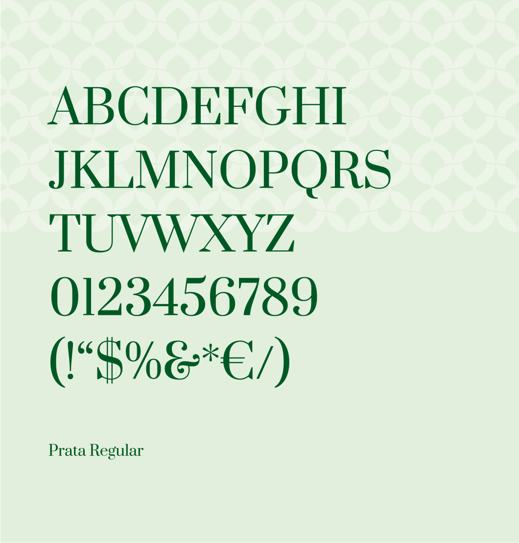 Grünes Alphabet mit Sonderzeichen