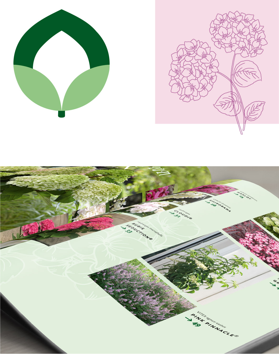 Gezeichnete lilane Blume