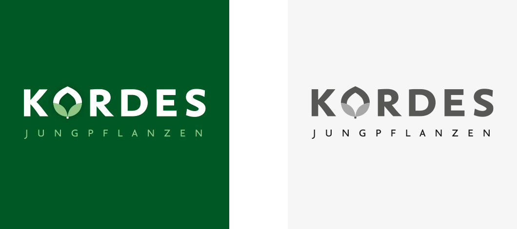 Zwei Quadrate mit Logo von Kordes