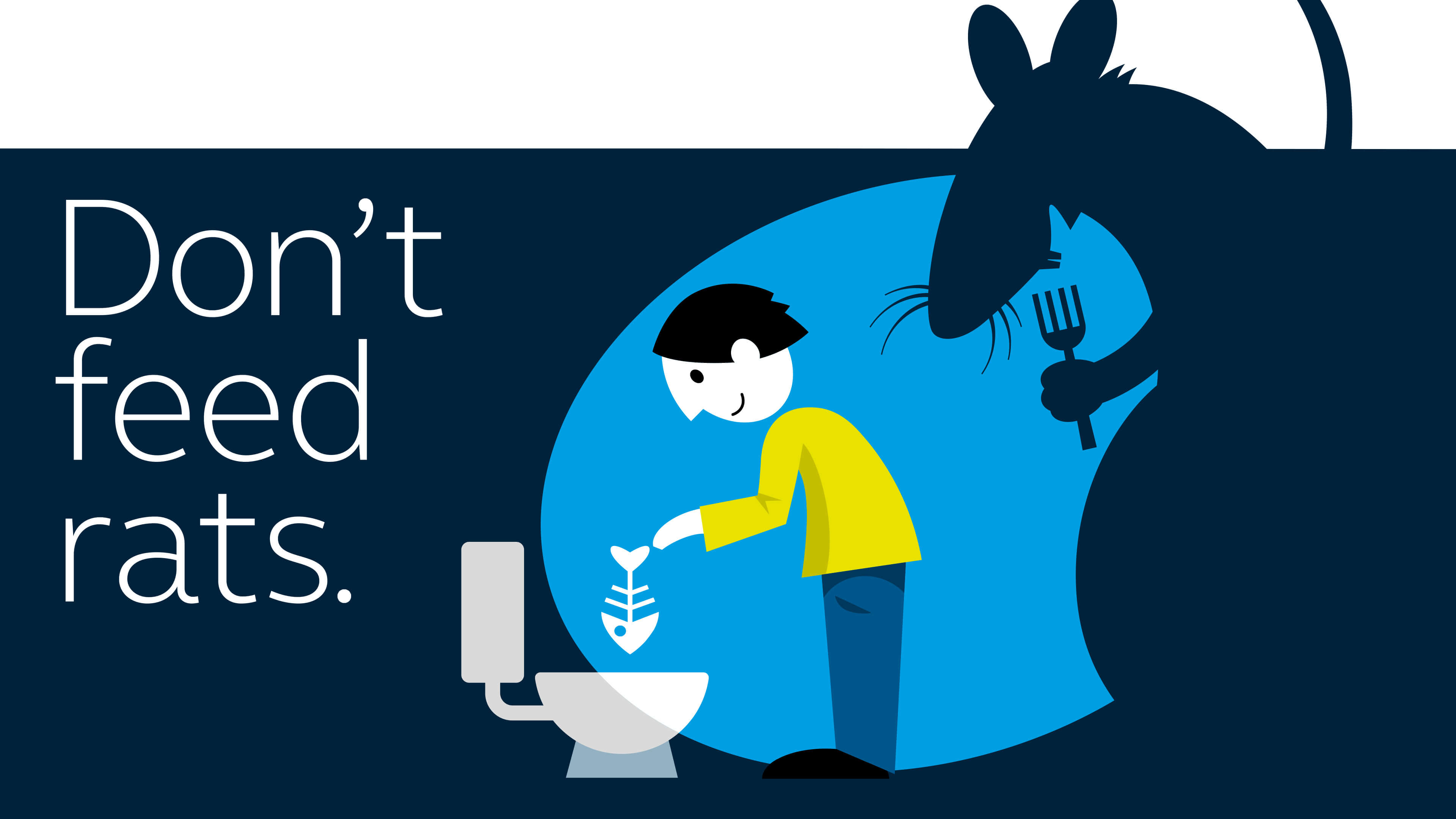 Figur schmeißt etwas in die Toilette