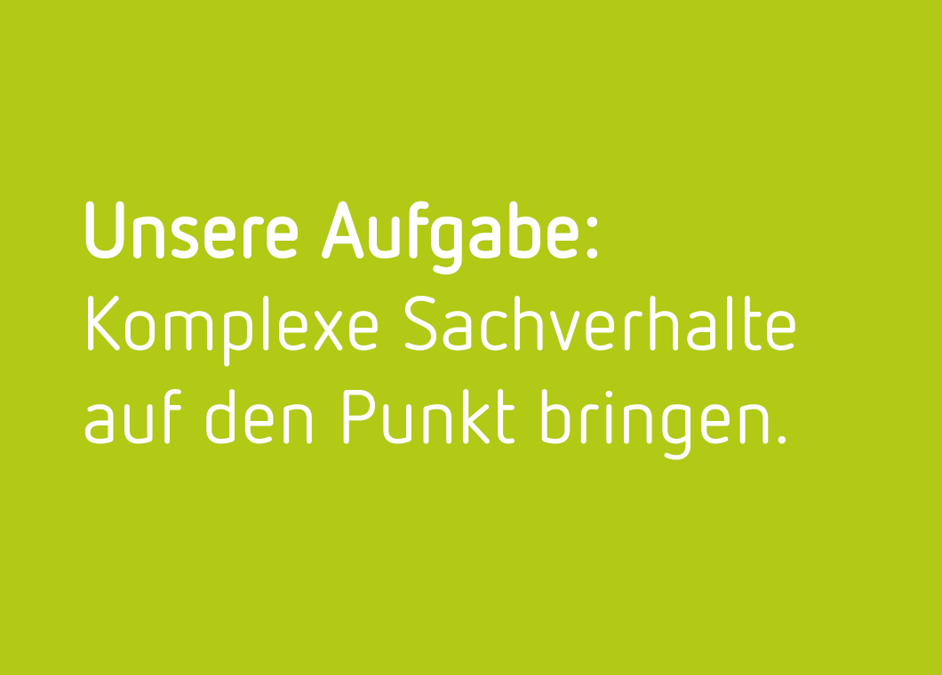 Hellgrüner Hintergrund mit weißer Schrift