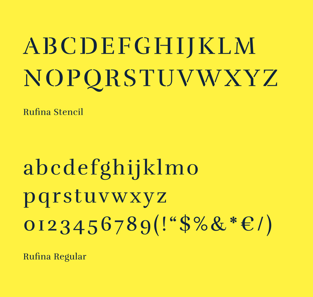 Gelber Hintergrund mit Alphabet in blau