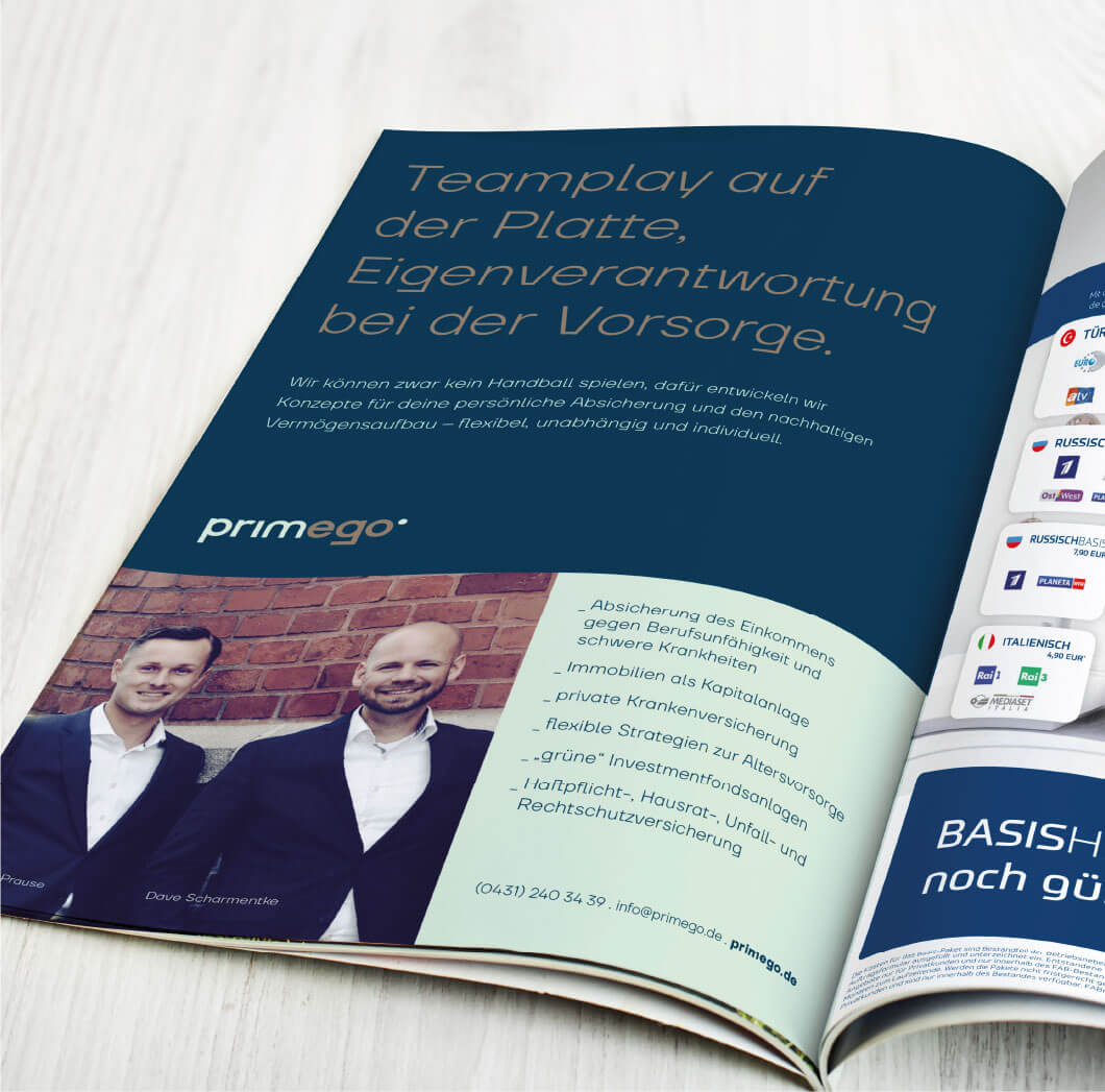 Blauer Zeitschriften Artikel von Primego