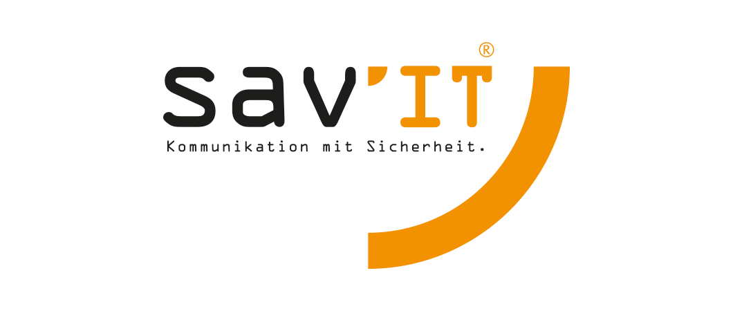 schwarz orangenes Savit Logo