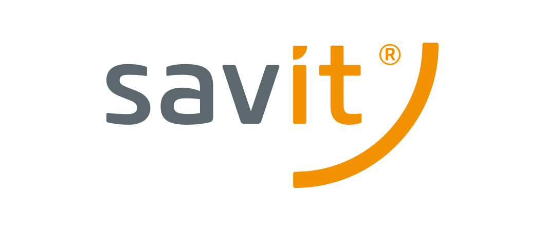 grau orangenes Savit Logo