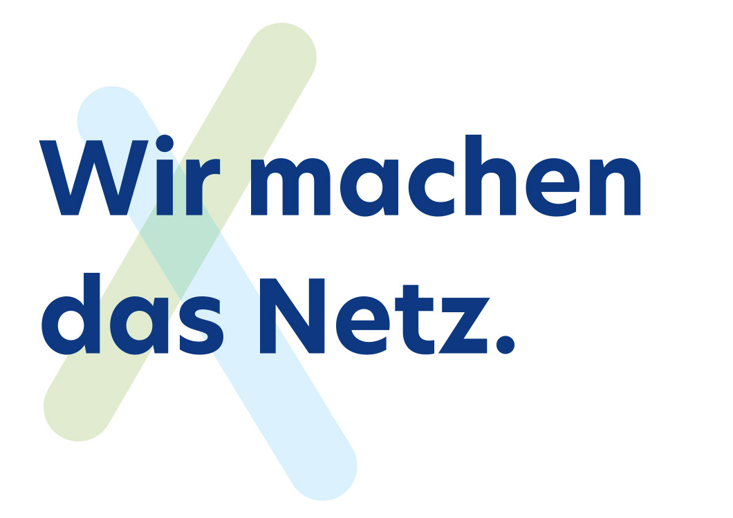 Grün blaue Grafik mit Schrift