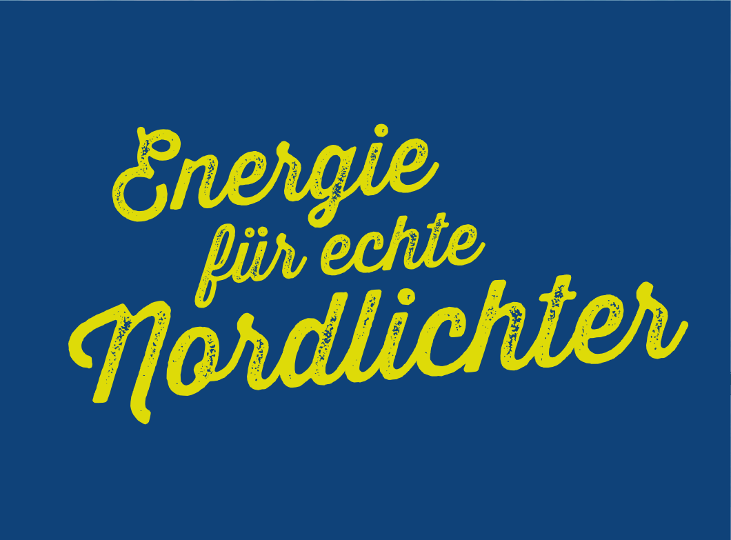 Gelbe Werbung mit blauen Hintergrund