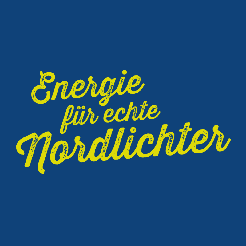 Energie vor Ort Blauer Hintergrund mit gelber Schrift