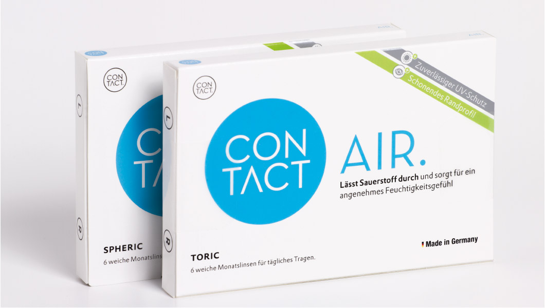 Zwei Kontaktlinsenpackungen von Woehlk Contactlinsen