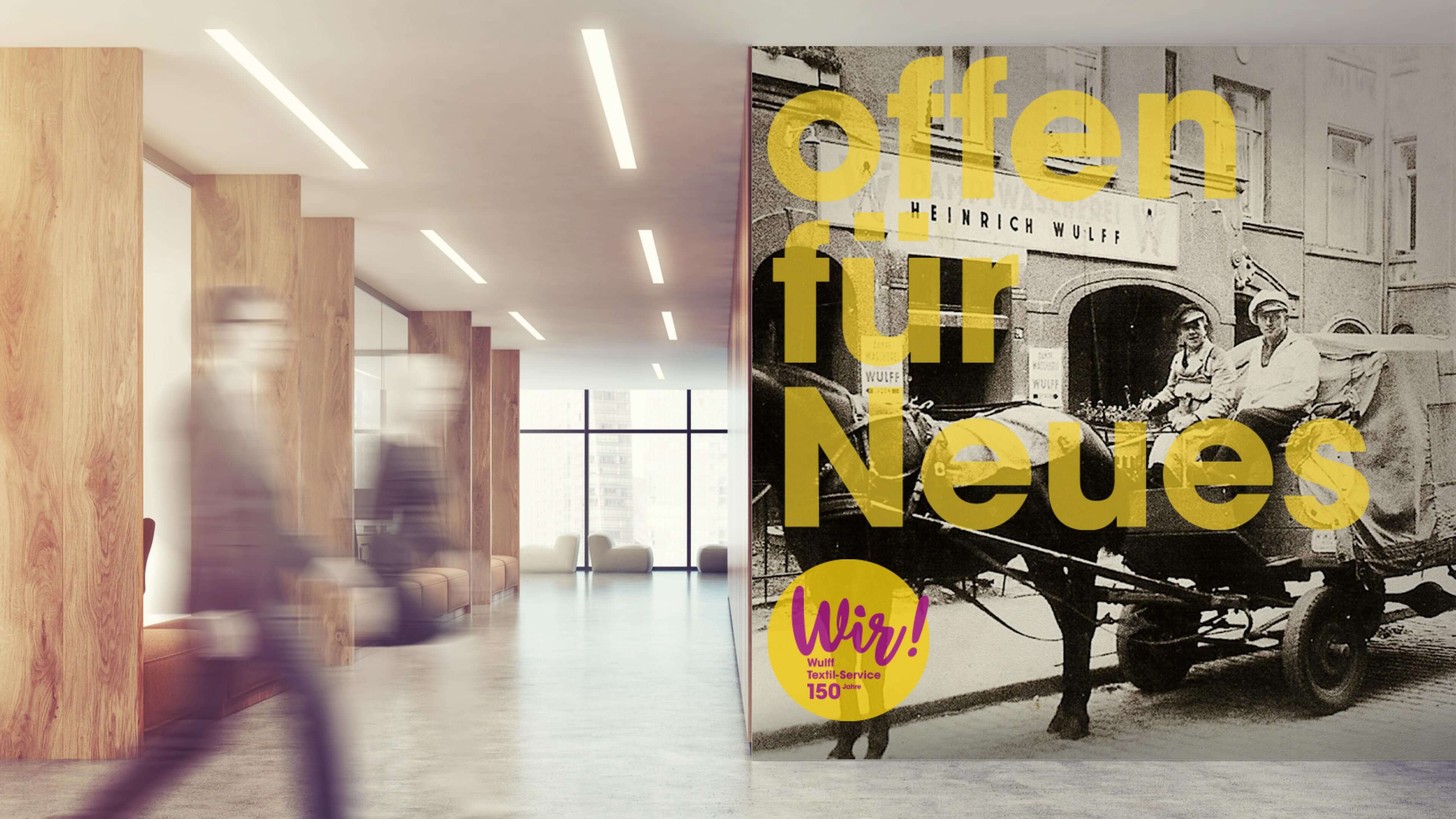 Plakatwerbung von Wulff in Gebäude