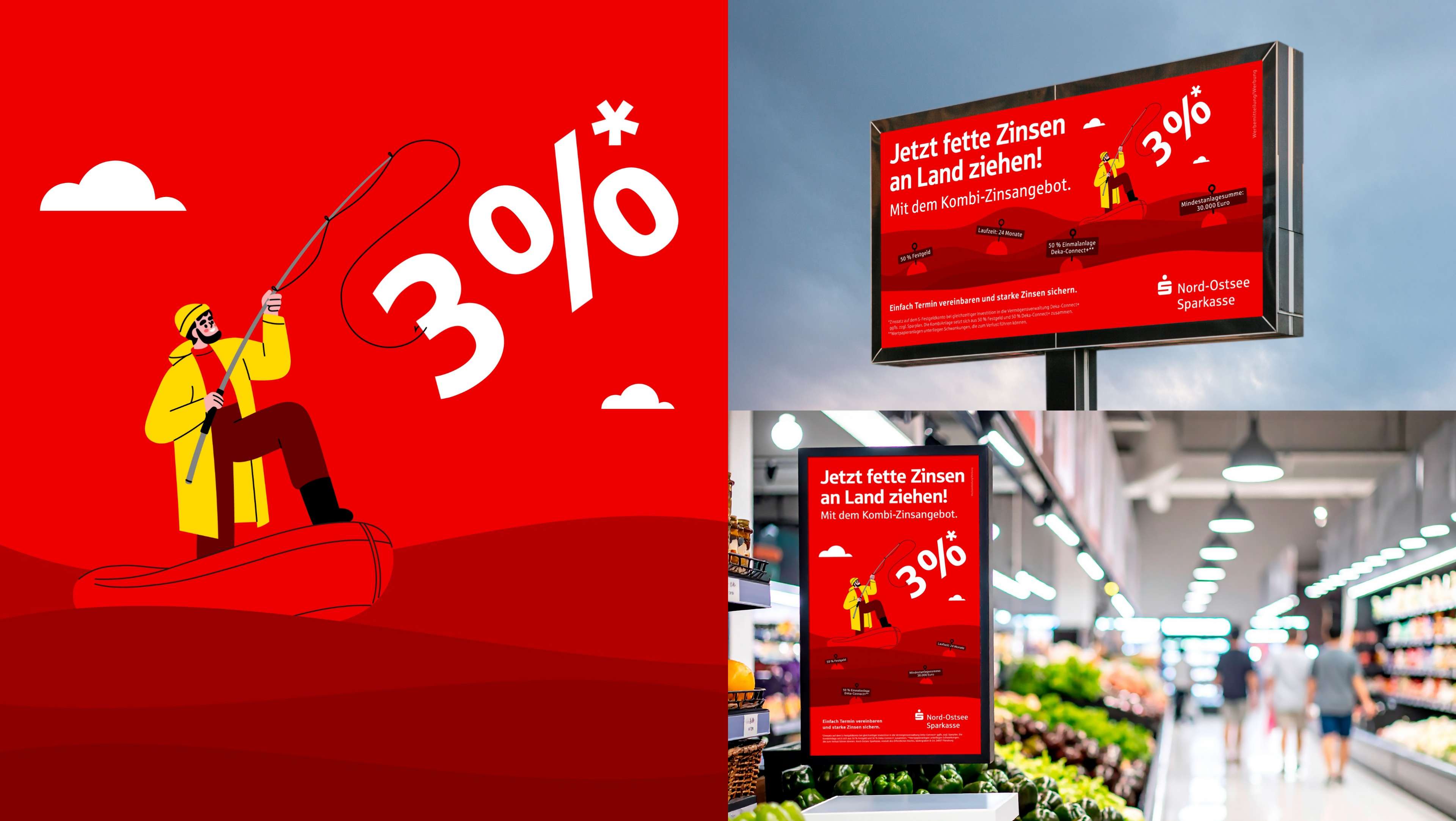 Drei rote Kampagnen der Sparkasse