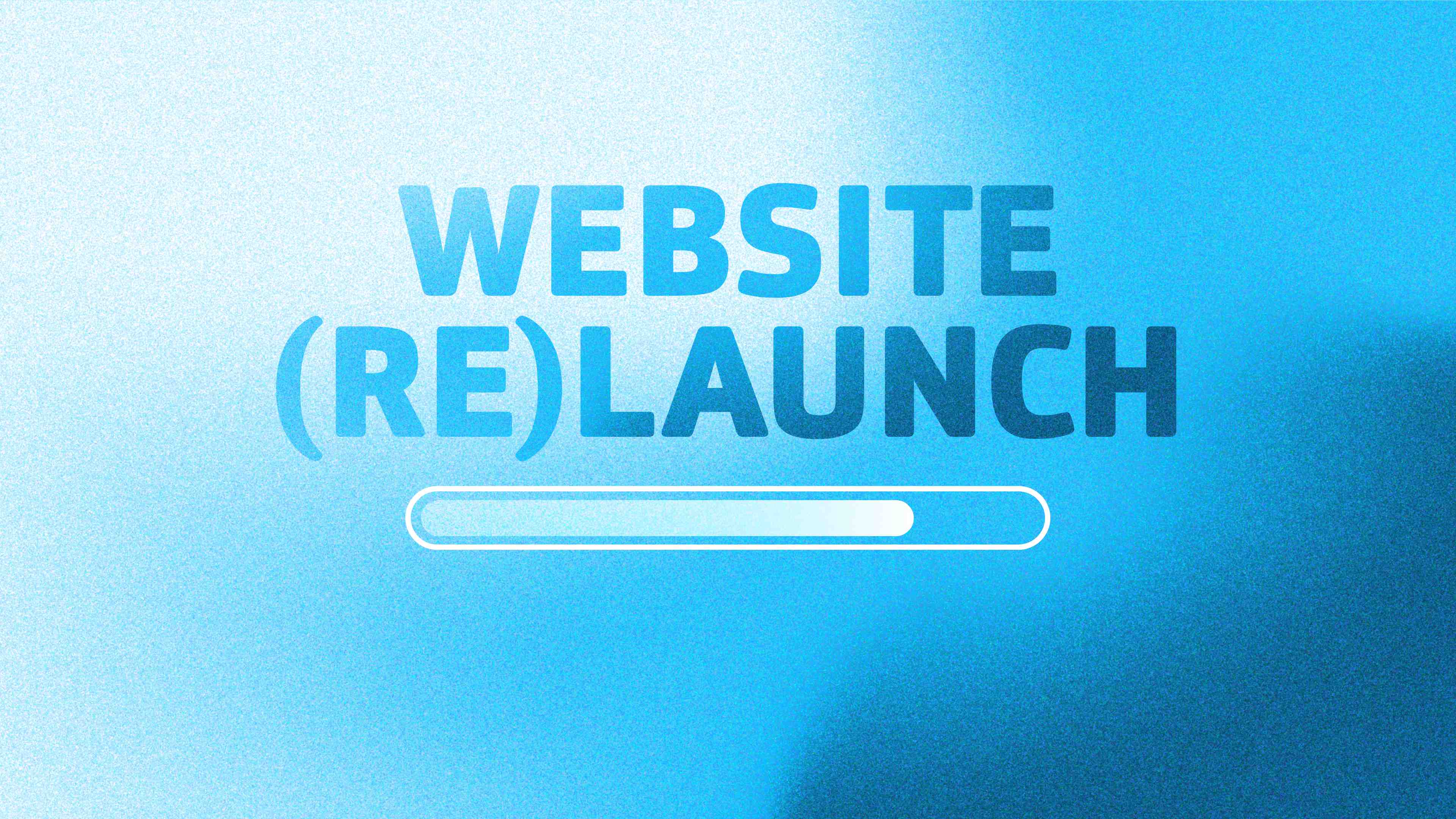 Blauer Hintergrund mit Beschriftung und einem Icon