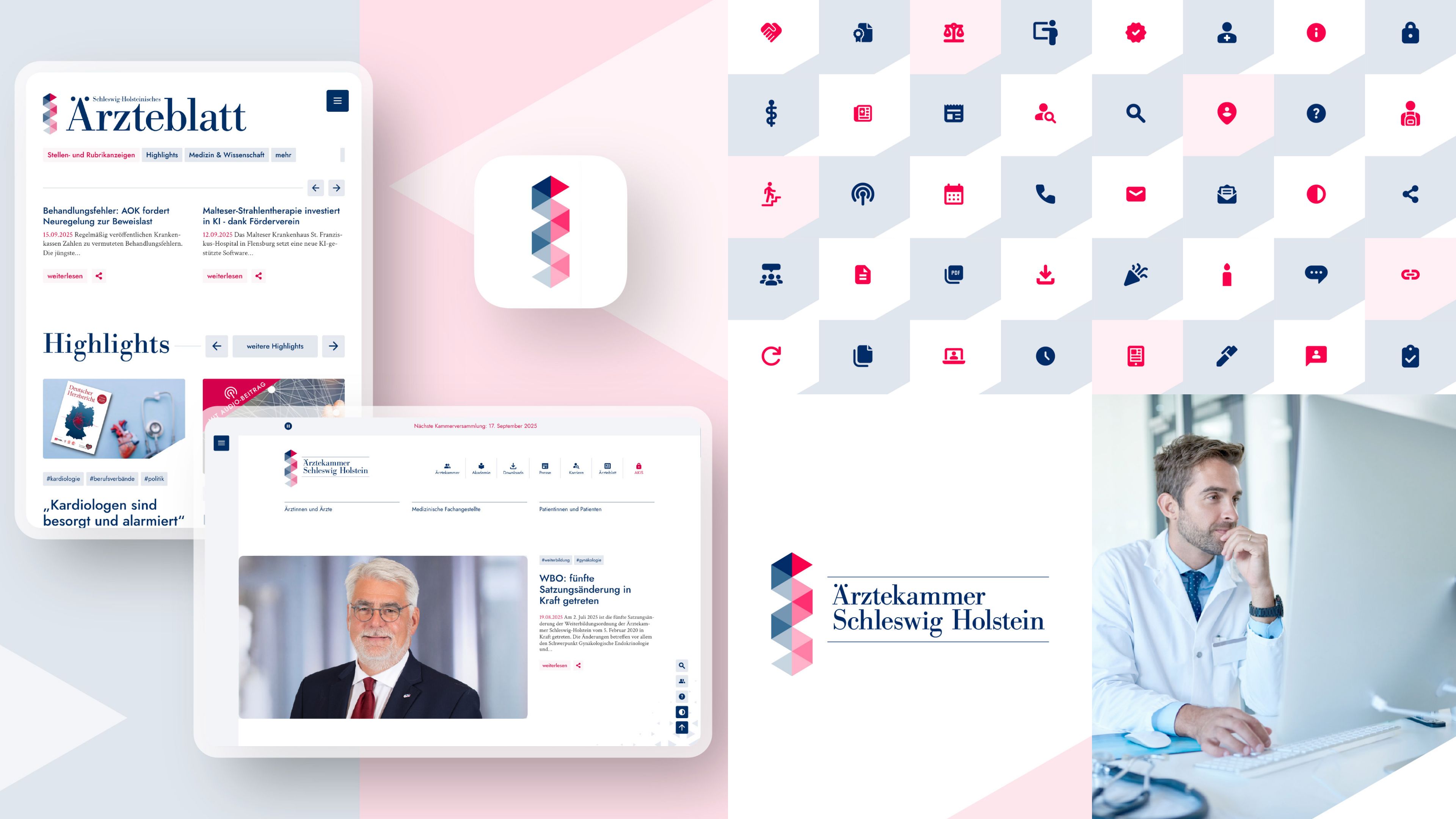 Blick auf die Website der Ärtzekammer