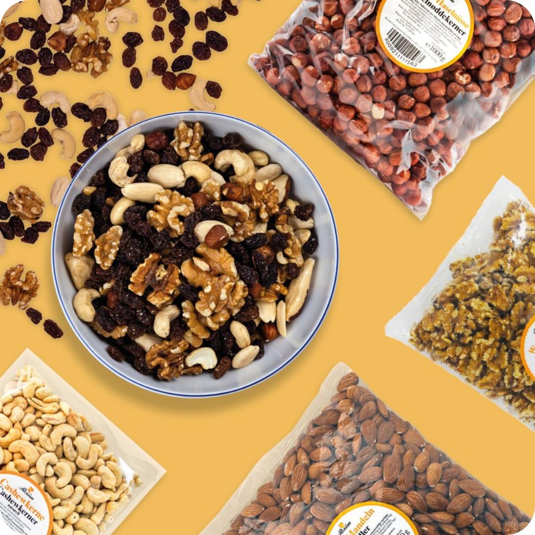 Eine Schale gefüllt mit Nüssen