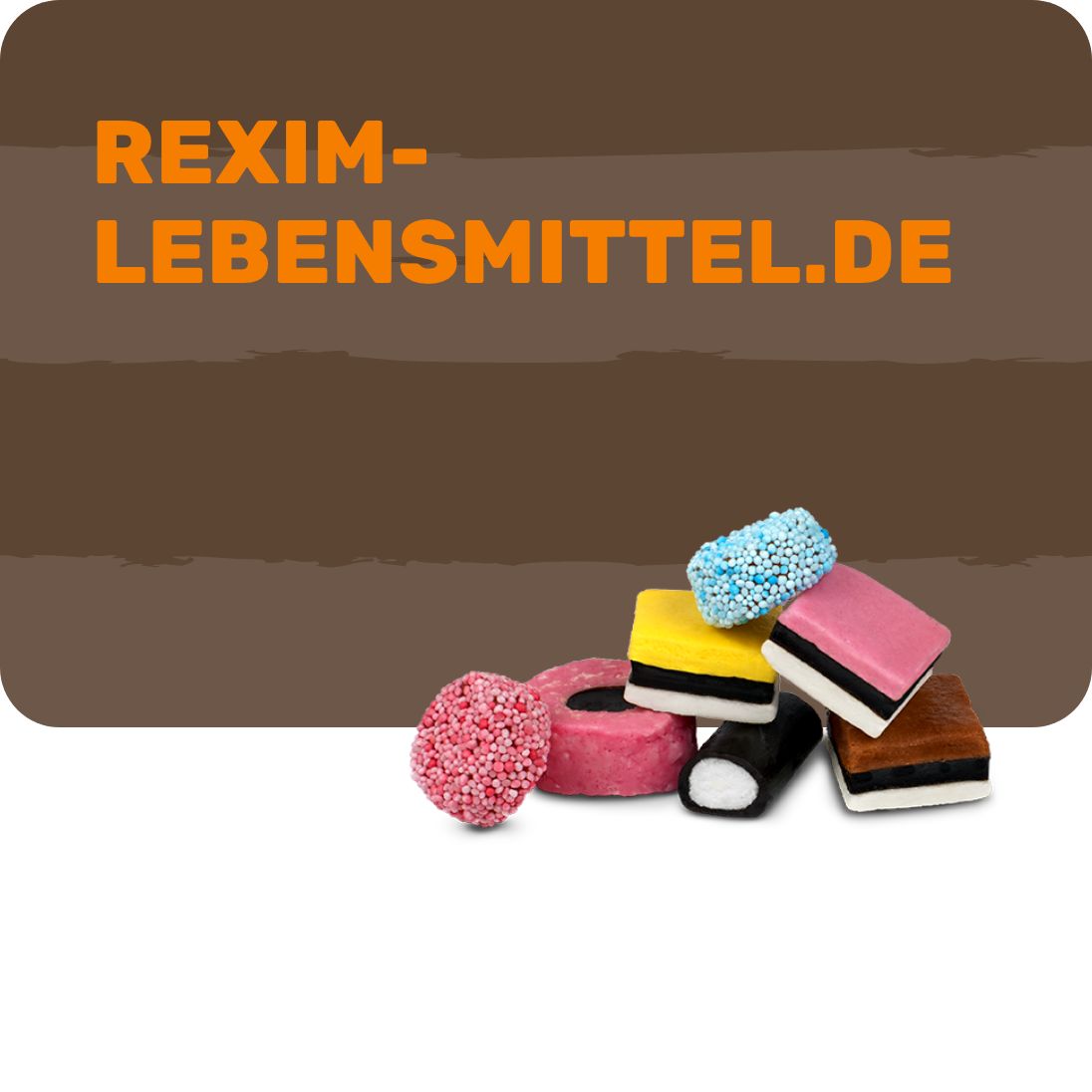 Eine braun gestreifte Kacheln mit Süßigkeiten im Vordergrund