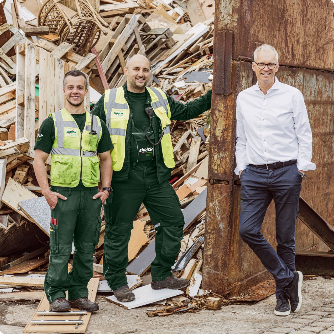 Der Geschäftsführer von Ehrich und zwei Angestellte