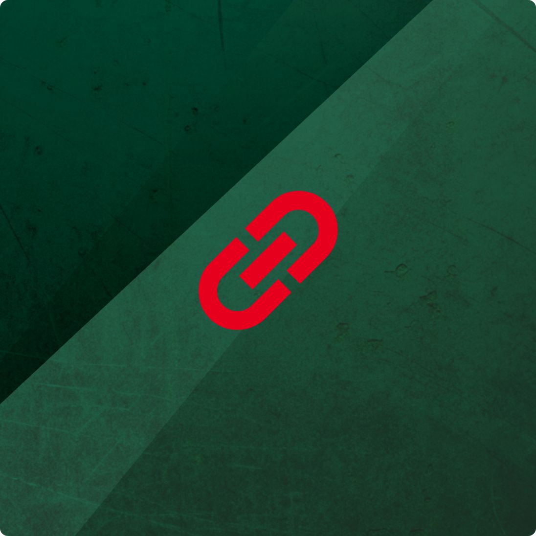 Linksymbol rot auf dunkelgrün