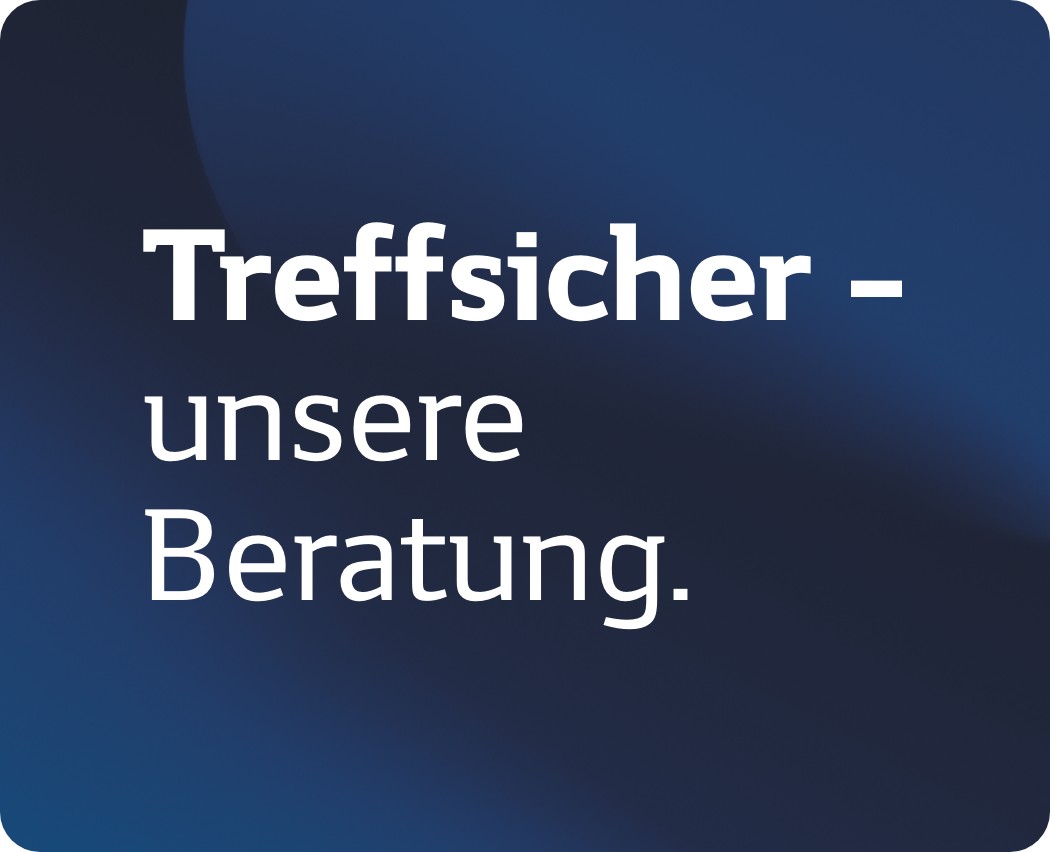 Weiße Aufschrift: Treffsicher - unsere Beratung