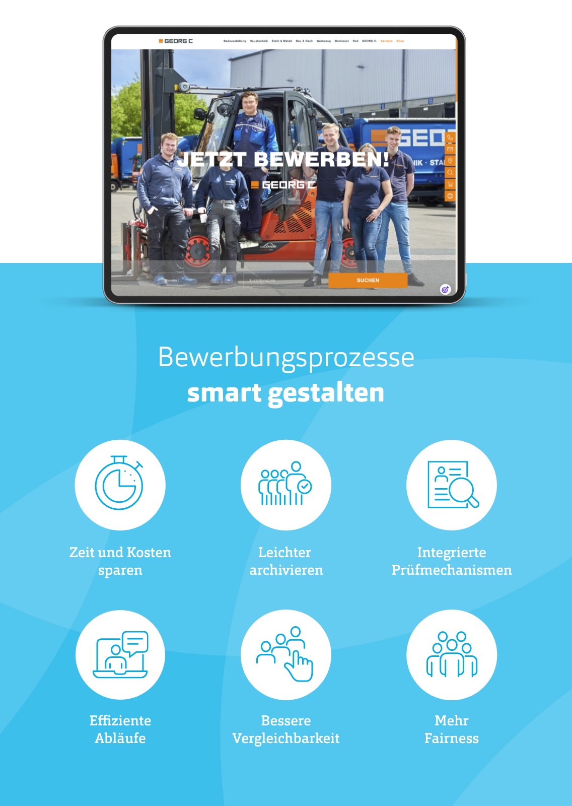 Übersicht einer Karriereseite