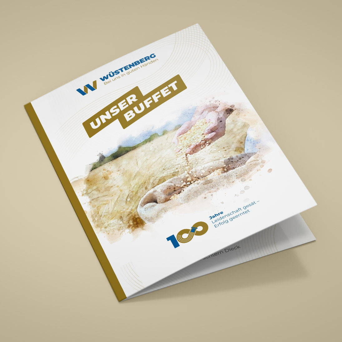 Büffetkarte zur Jubiläumsfeier im Wüstenberg-Design