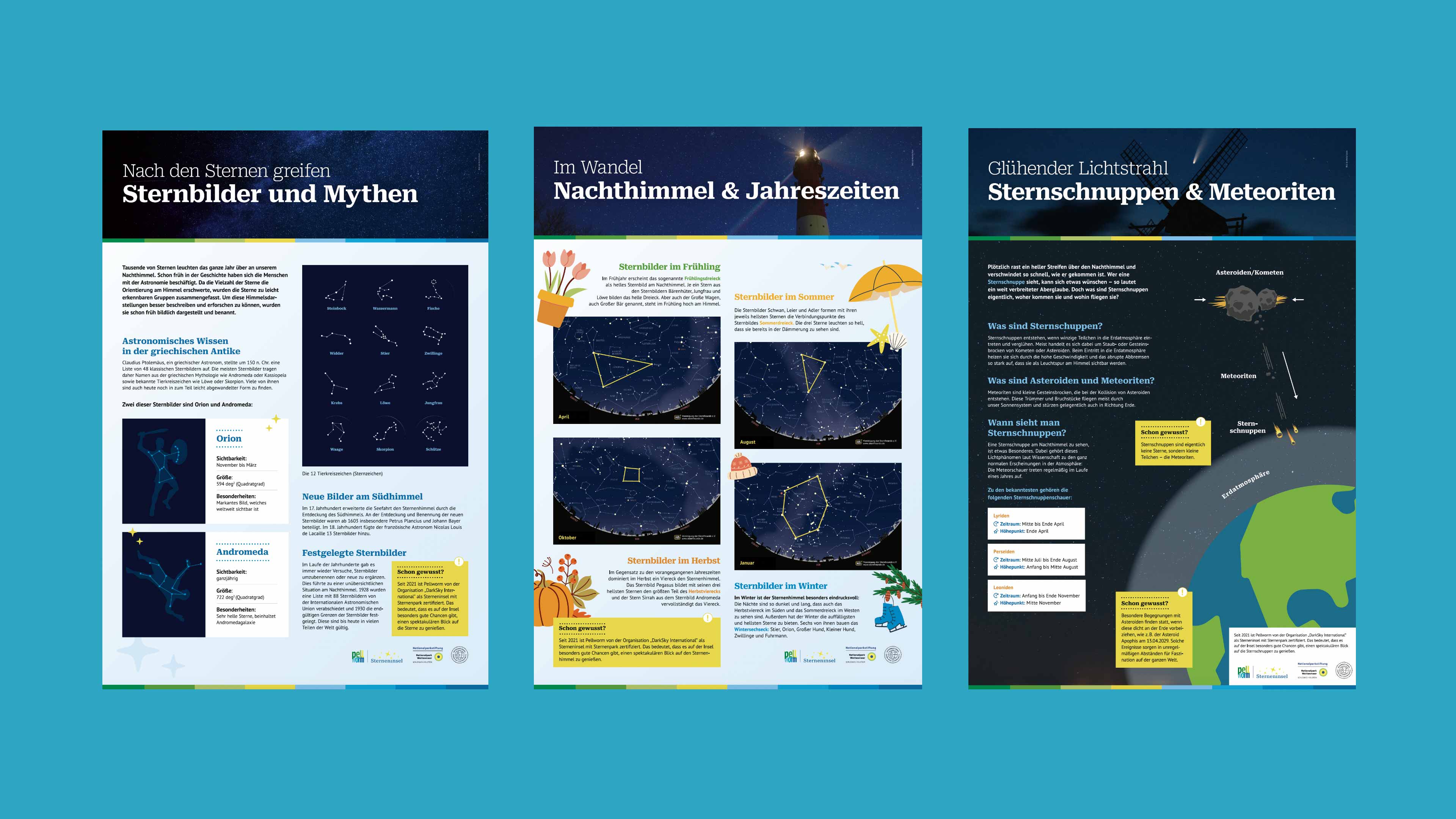 Drei Seiten des Infoflyers.