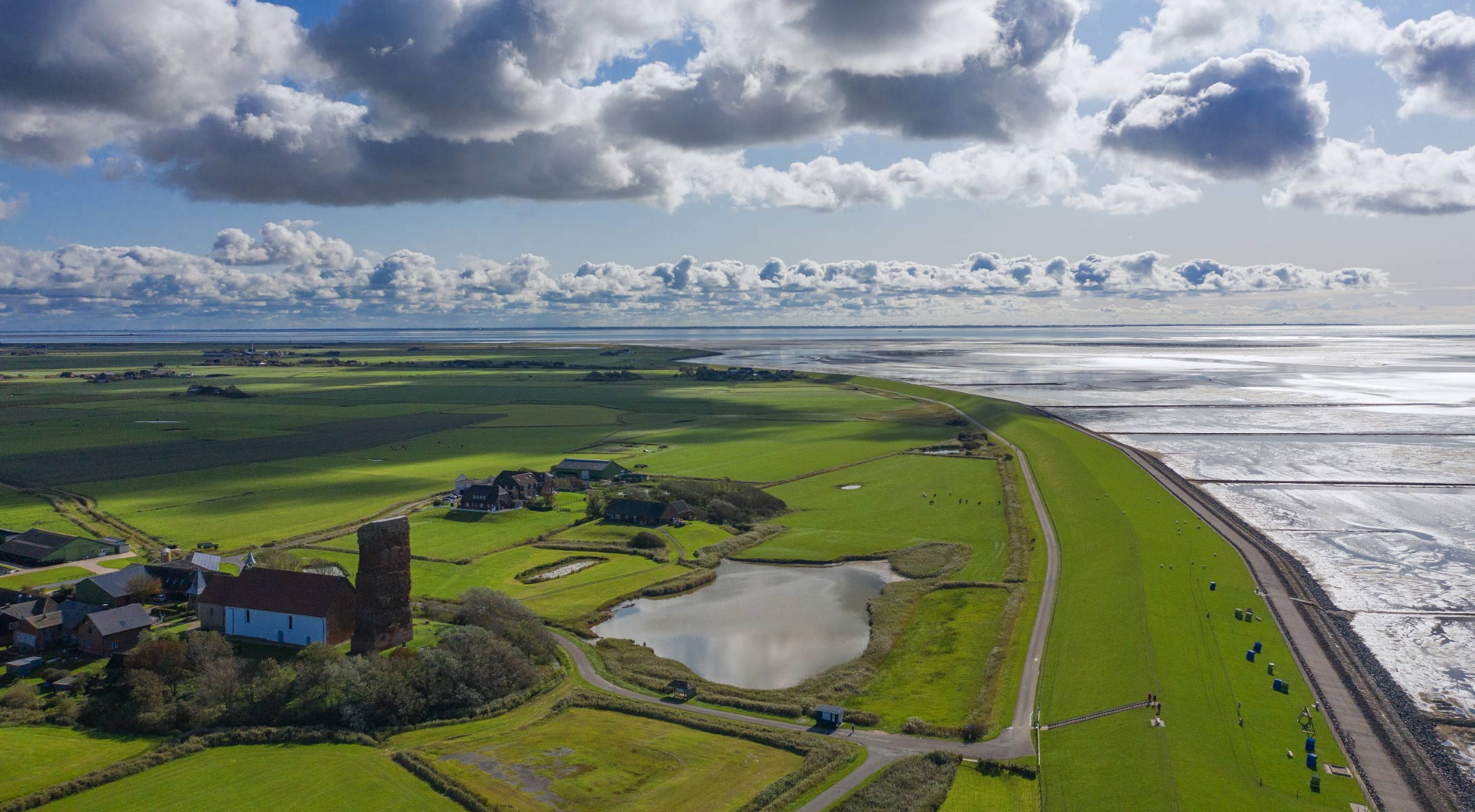 Luftaufnahme von Pellworm