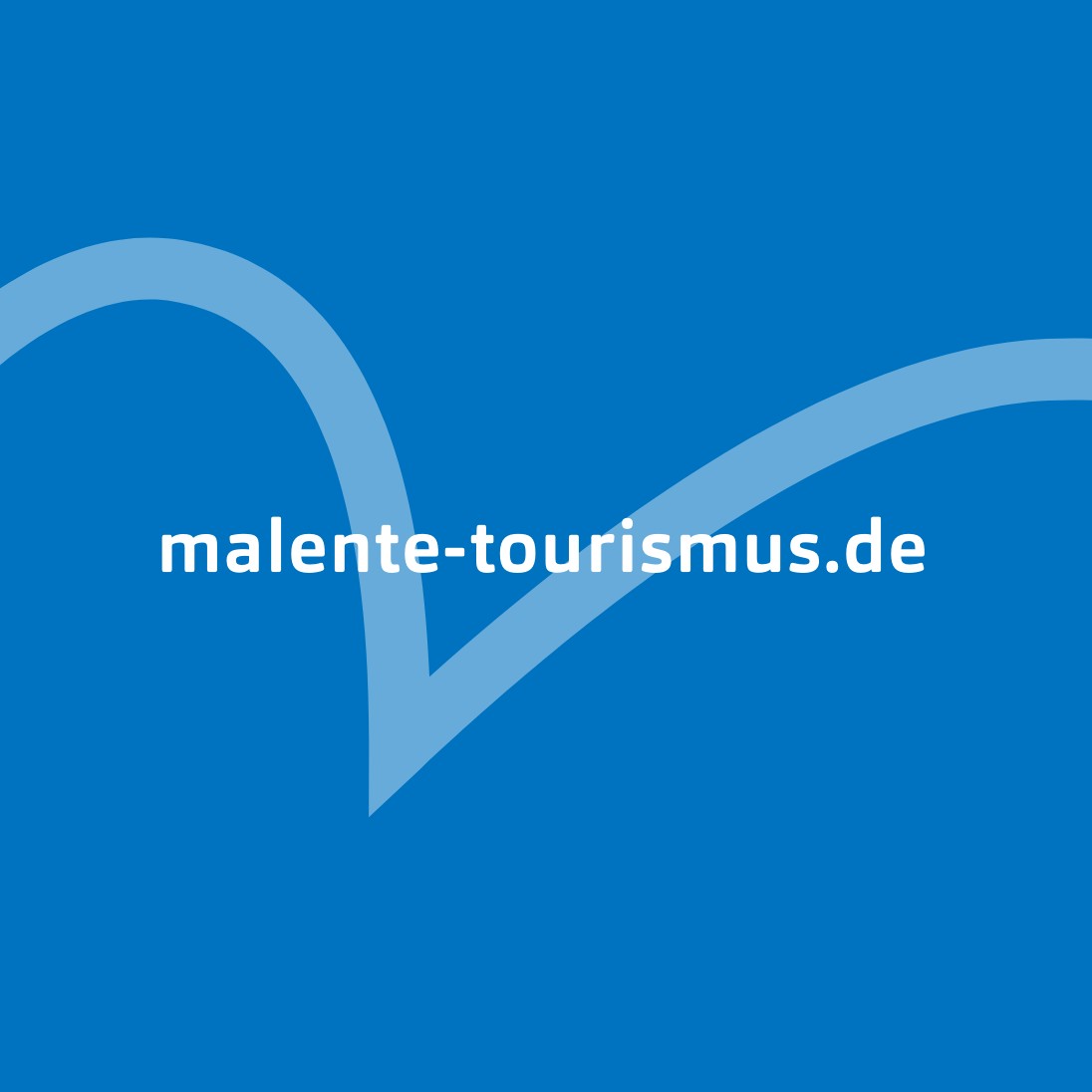 Linkgrafik in blau mit weißer Schrift malente-tourismus.de