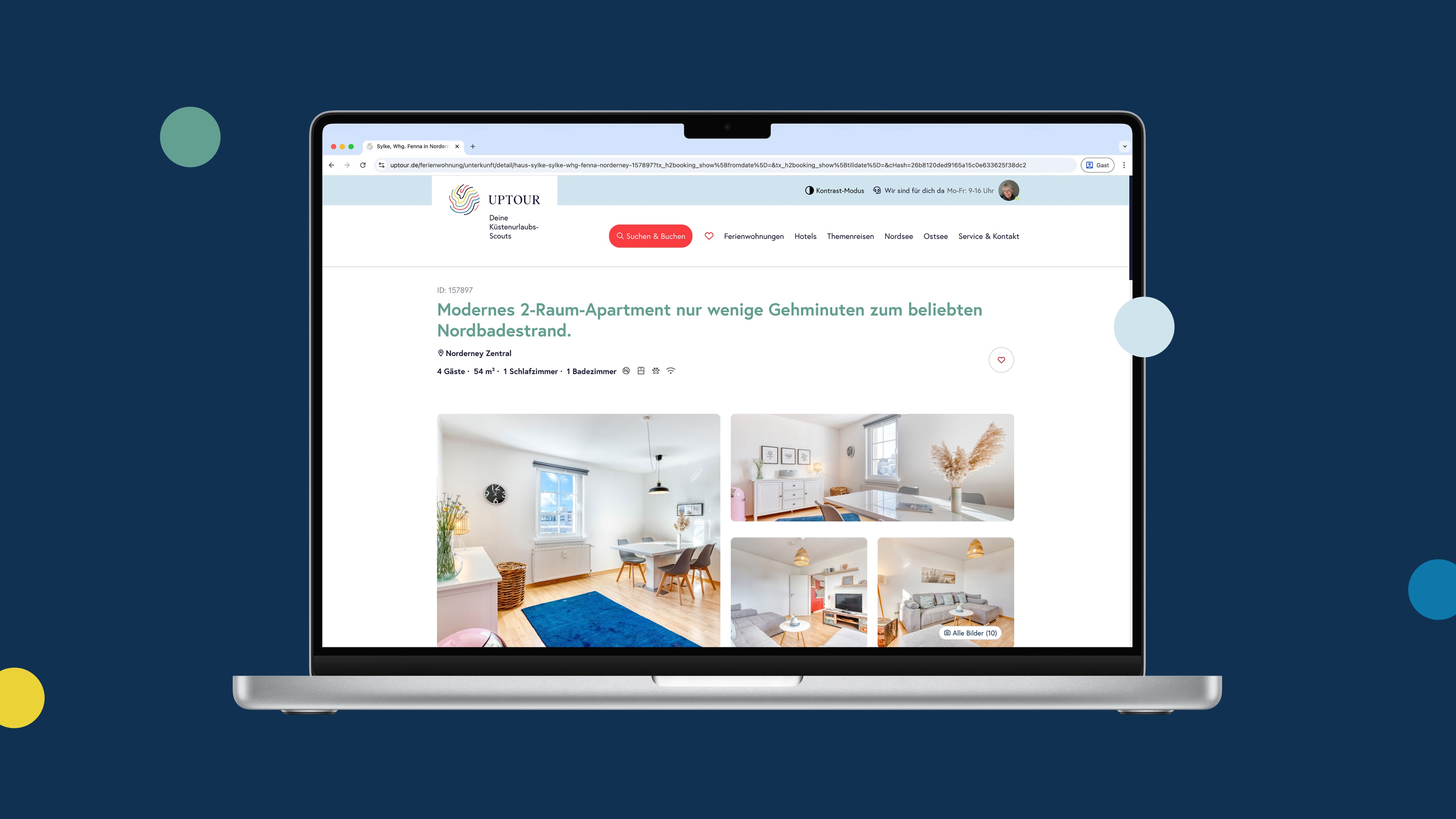h2_upt_slider_01.jpg Ansicht der Uptour Webseite auf einem Laptop.