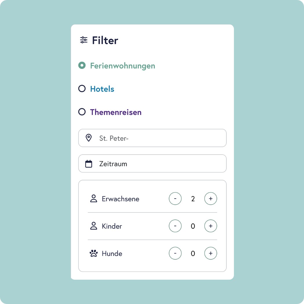 h2_upt_teaser_04.jpg Ansicht des Suchfilters mit Zeitraum, Erwachsene, Kinder, Hunde.