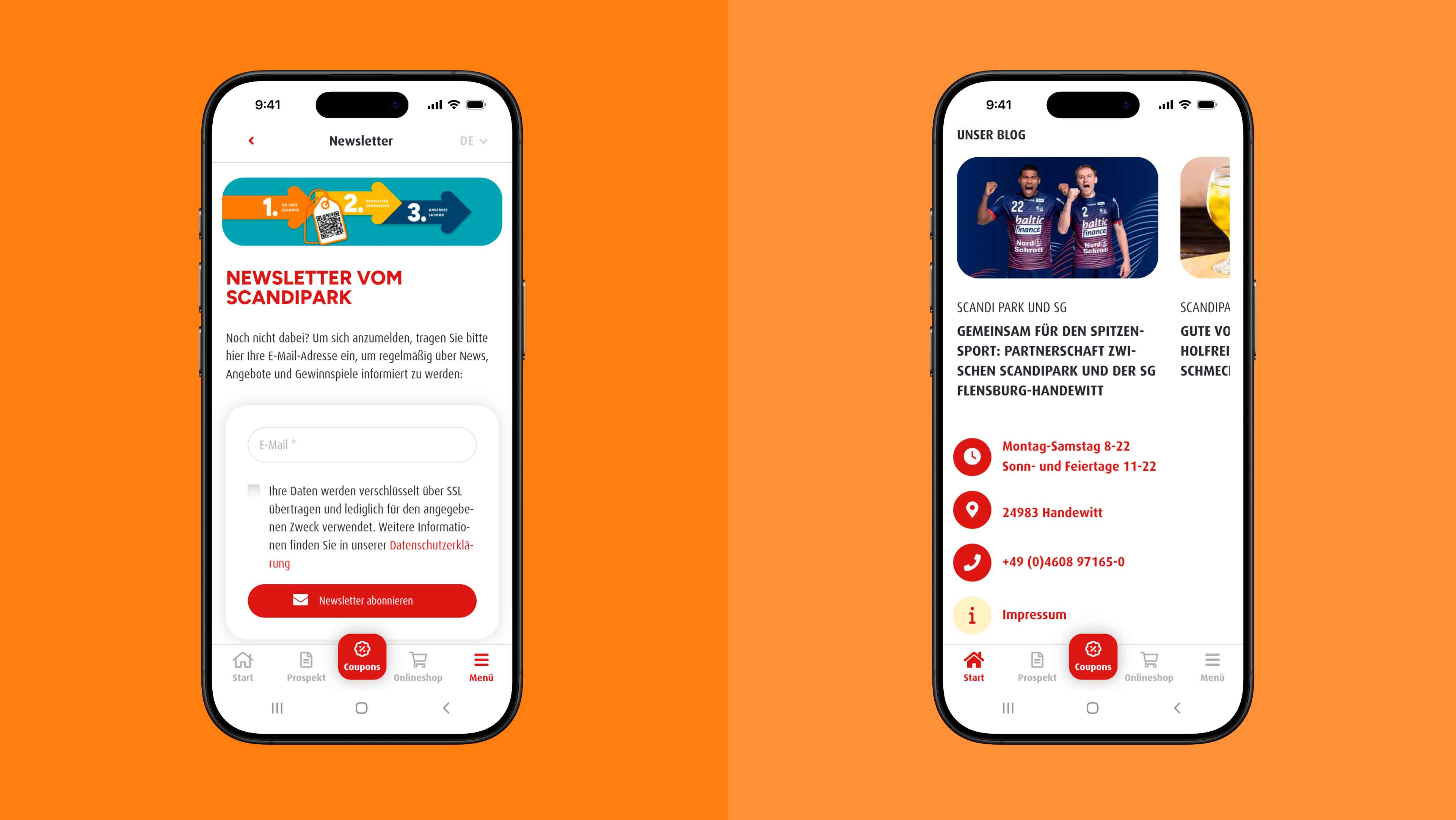 Die App auf einem Smartphone