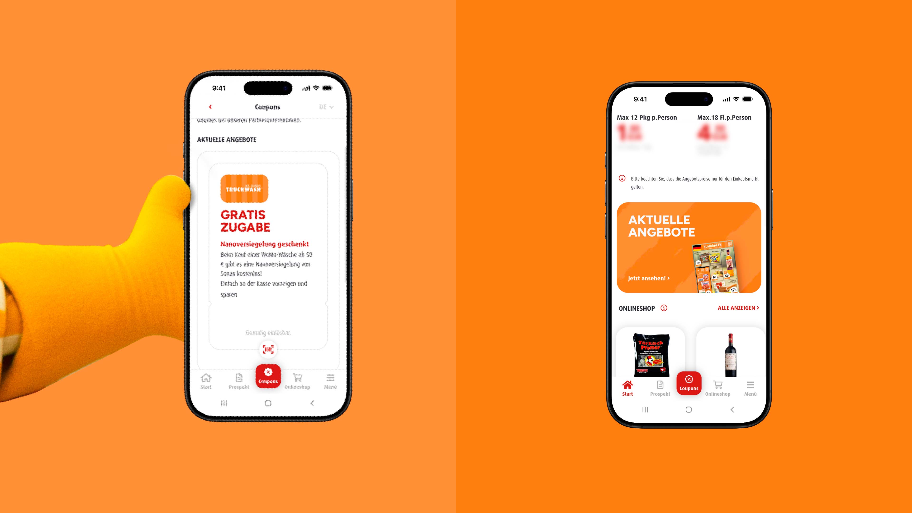 Die App auf einem Smartphone