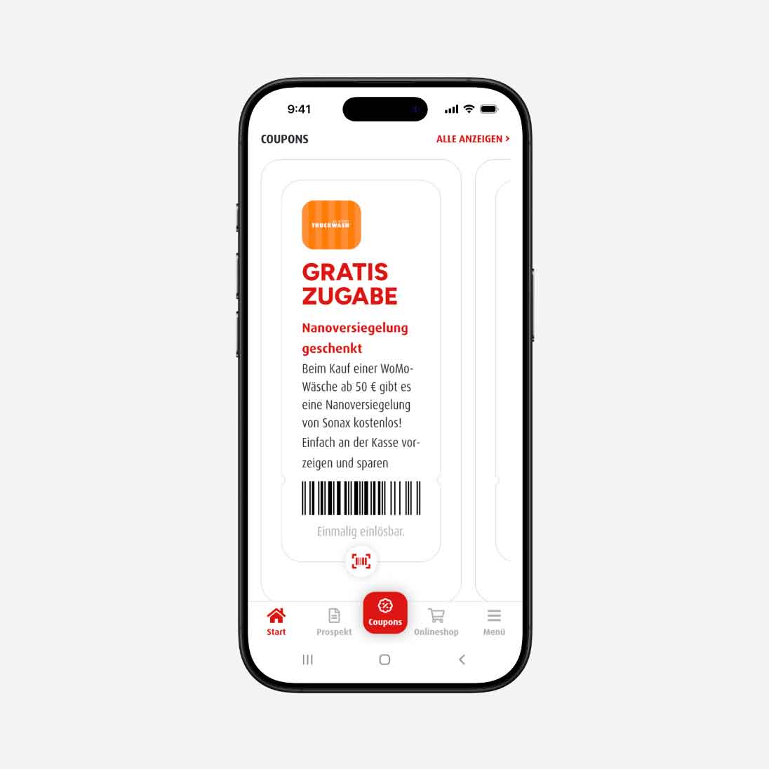 Die App auf einem Smartphone