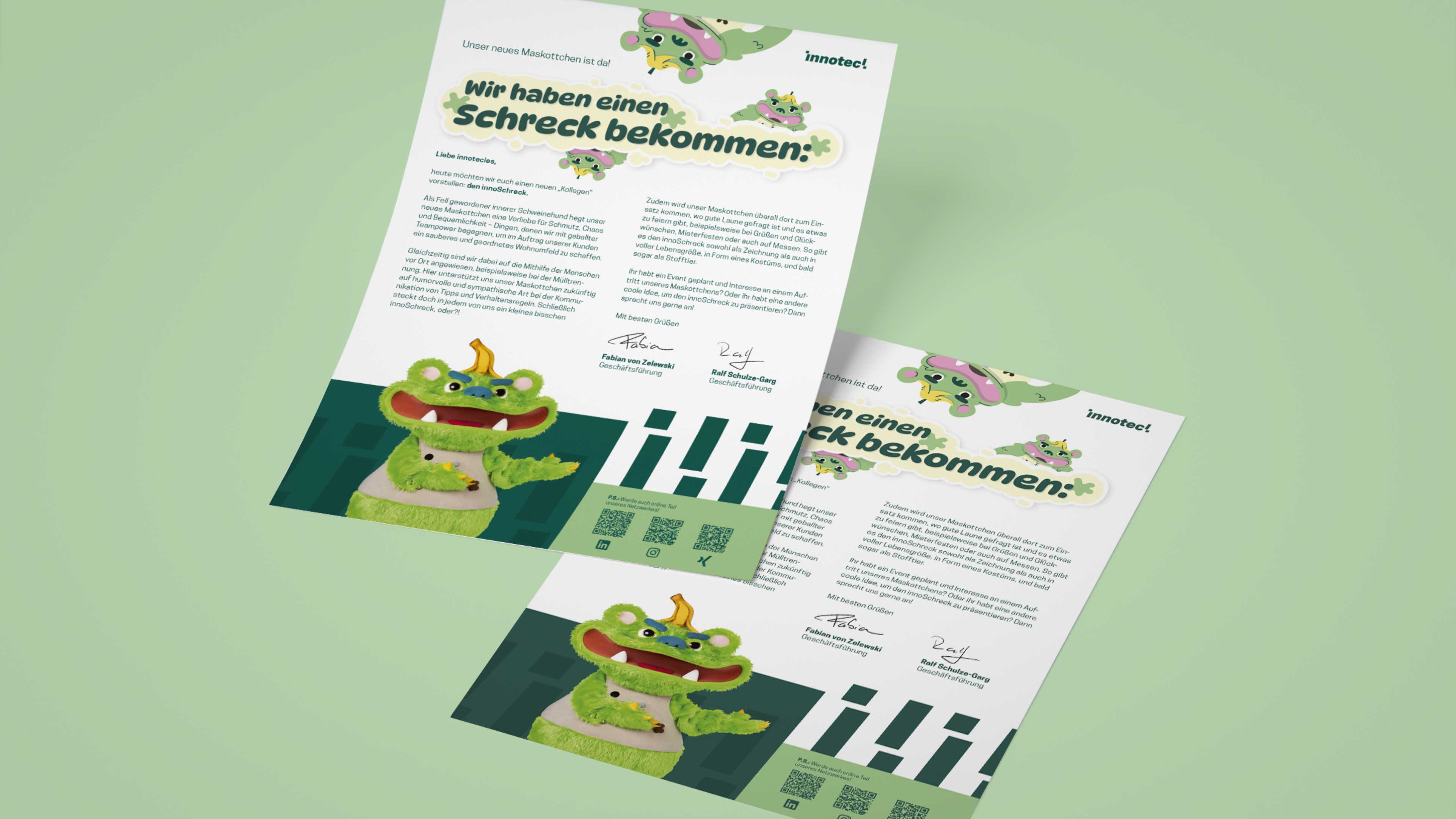 Bunter Brief mit Foto und Text zum innoschreck