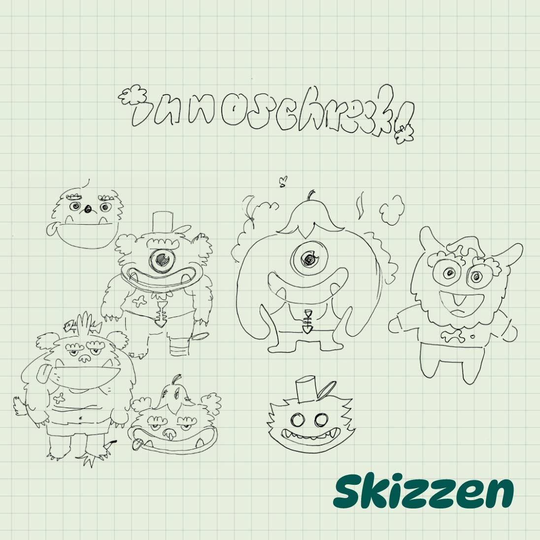 Erste Skizzen zur Idee des Maskottchens von innotec