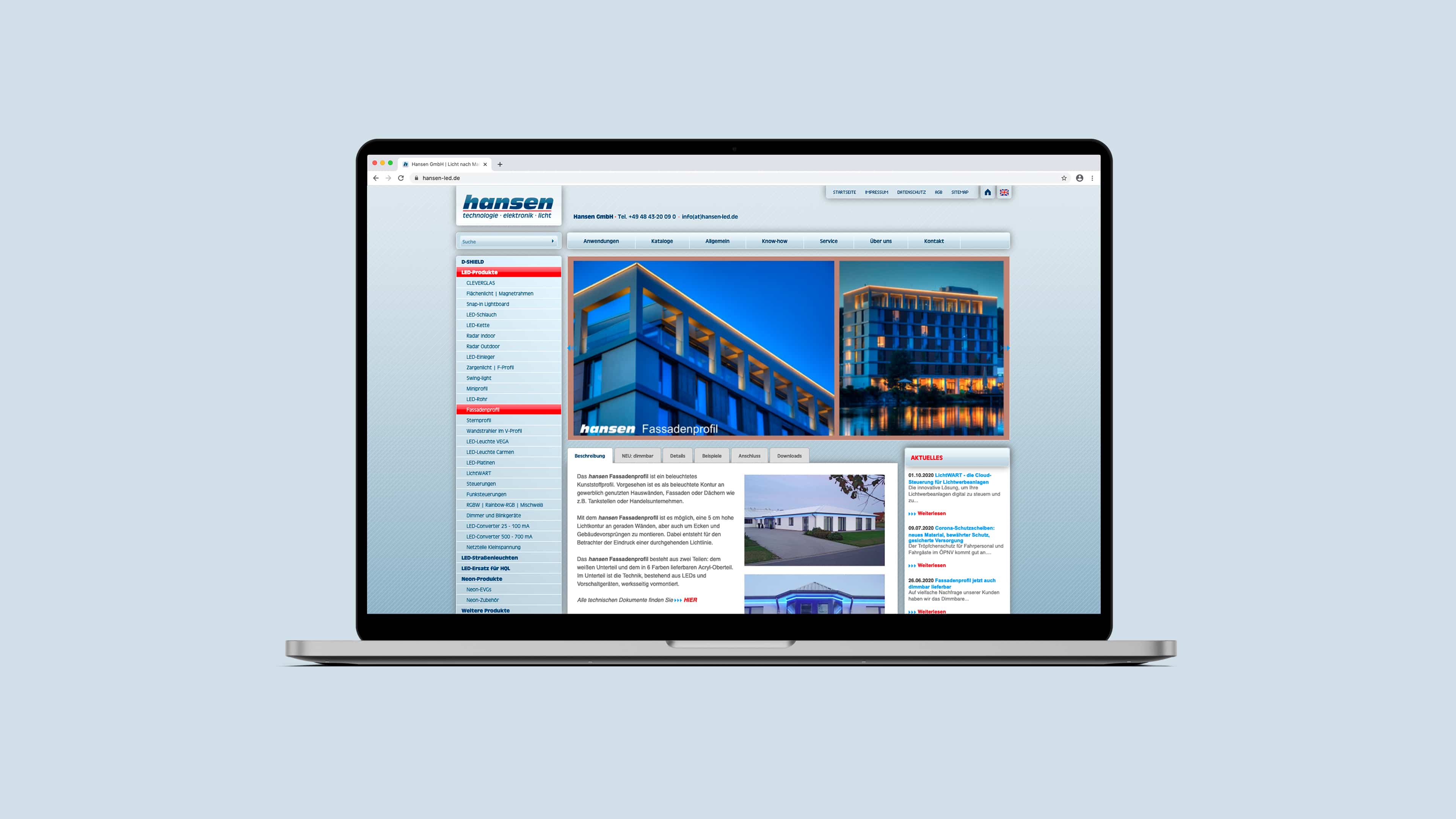 hochzwei_hansenneon_slider_01.jpg Homepage Unterseite von Hansen über Fassadenprofile
