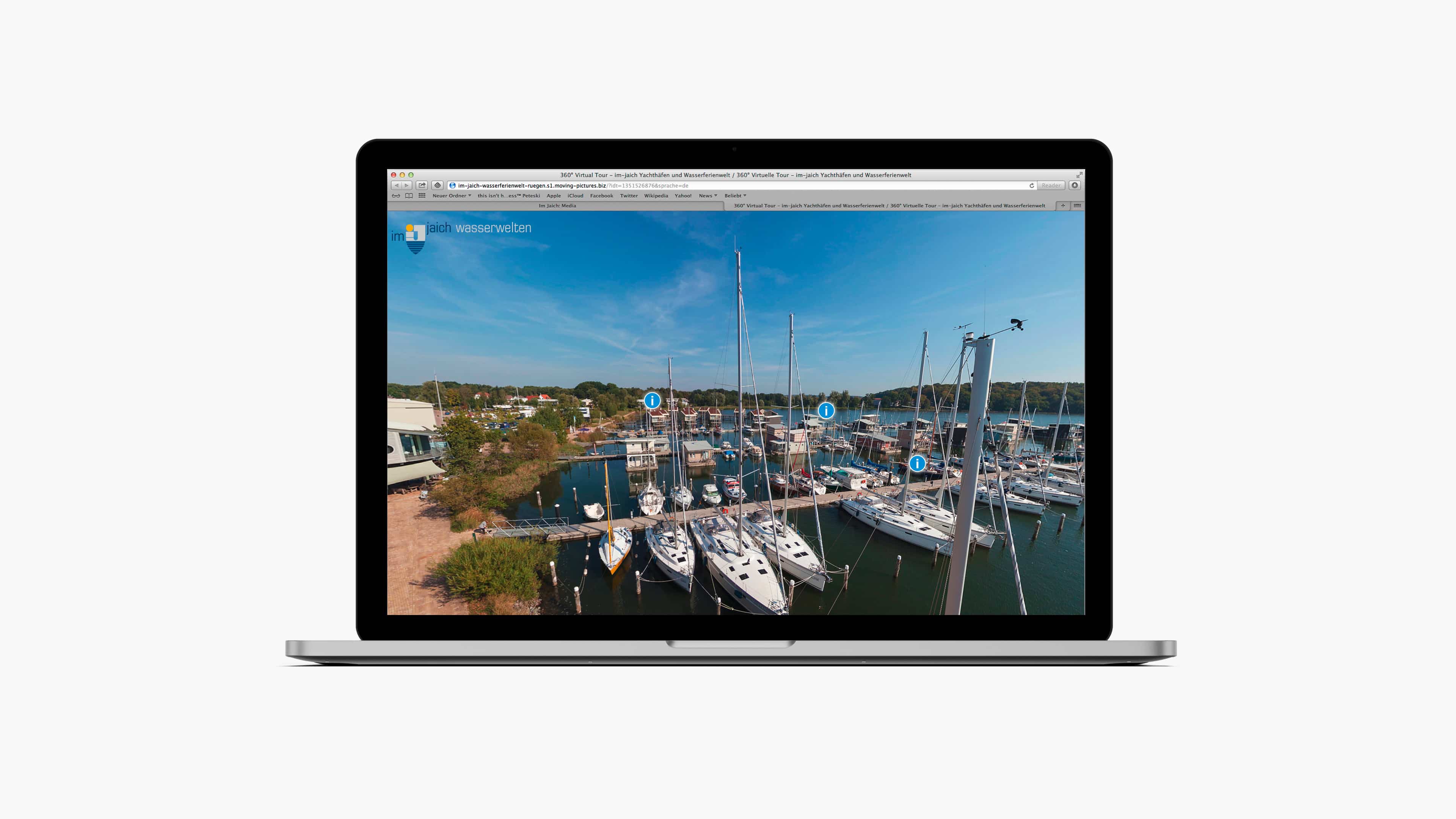 Blick auf einen Hafen voller Segelboote