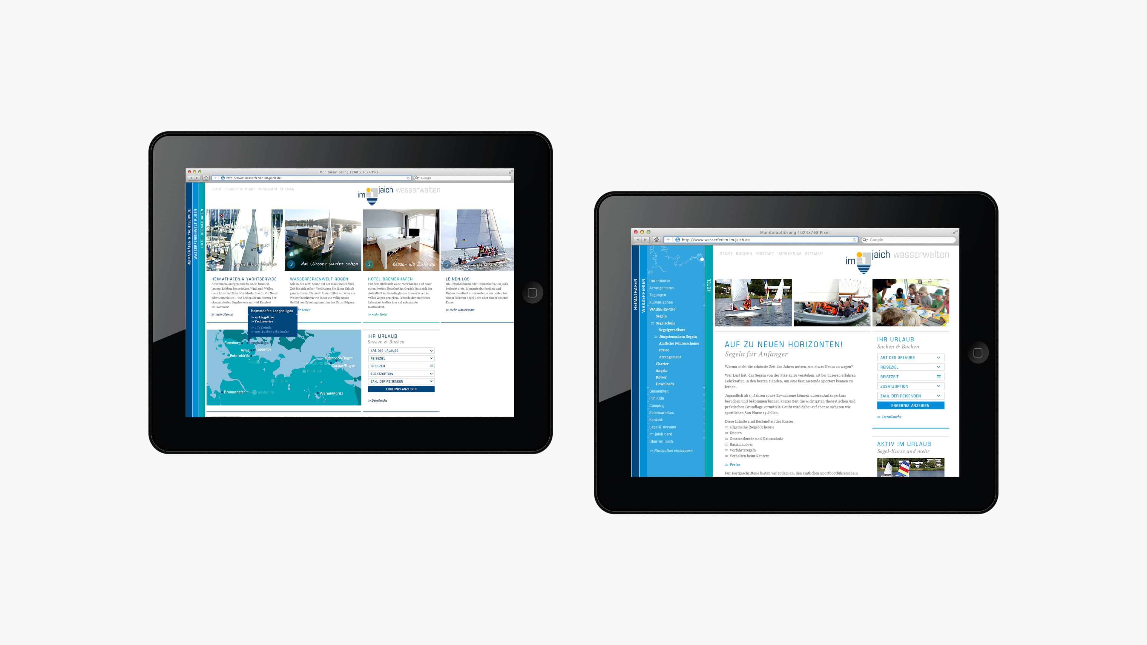 hochzwei_imjaich_slider_01.jpg Zwei Ipads zeigen die Im Jaich Homepage