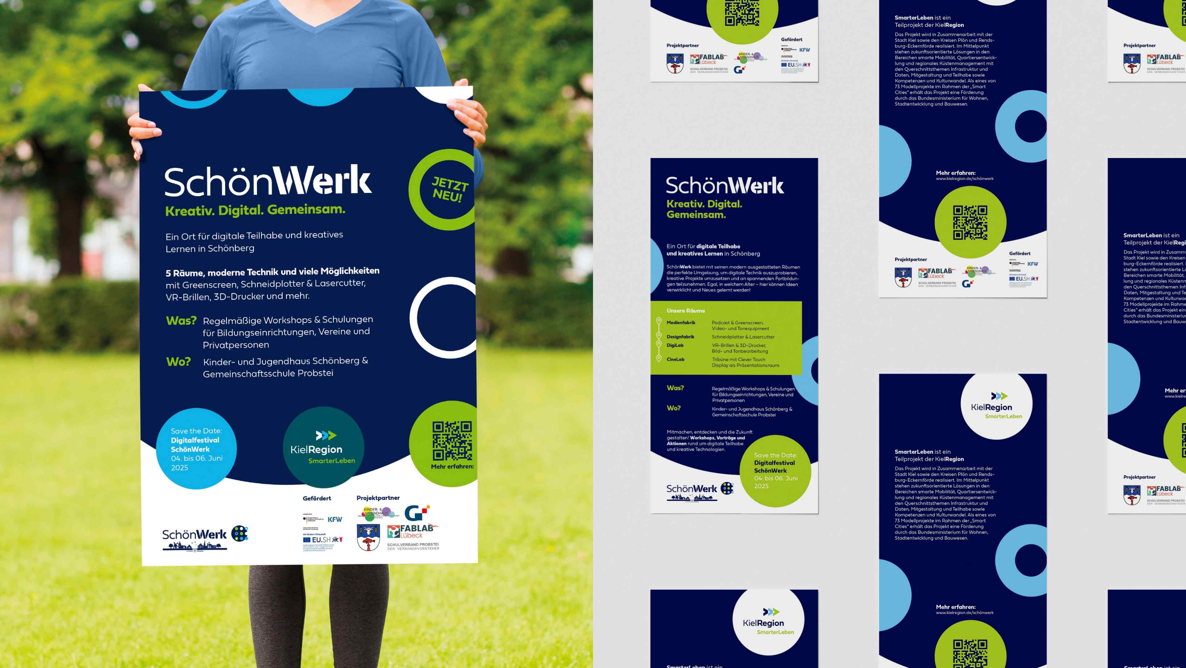 Ein SchönWerk Plakat und SchönWerk Werbeanzeigen für Smartphones